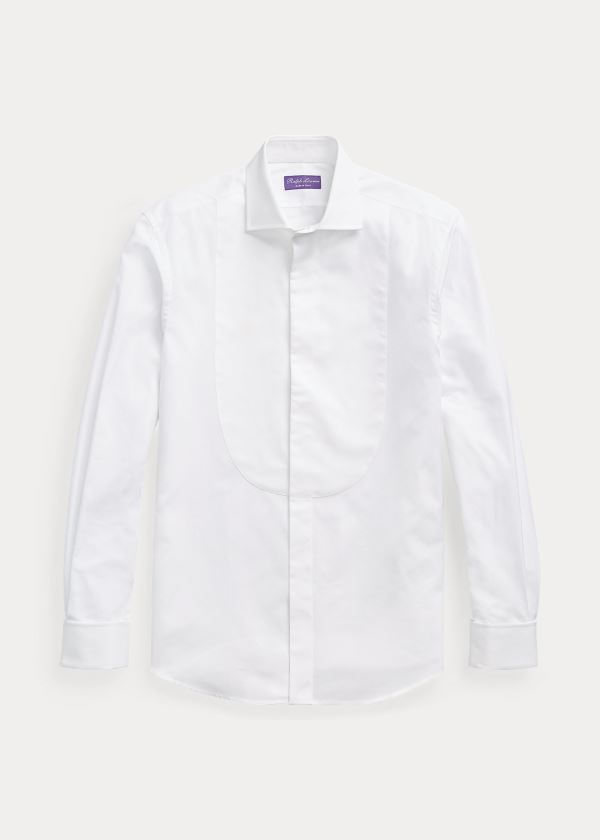 Camisa Smoking Ralph Lauren Hombre Blancos - Poplin - NPUFK0683